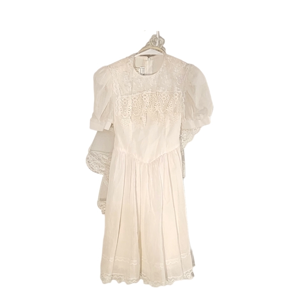 Gunne Sax Girls First Communion Dress and Veil